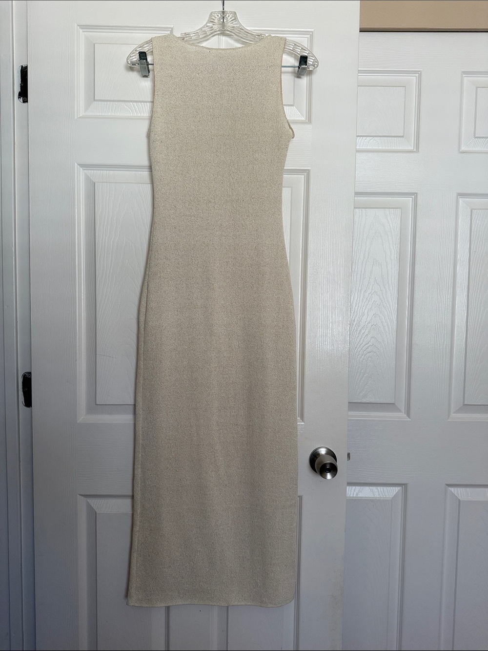 Mango Beige Crochet Knit Midi Dress XS
